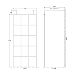 Vellamo City 8mm Easy Clean Matt Black Framed Freestanding Walk In Panel - 900mm 22 Vellamo City 8mm Easy Clean Matt Black Framed Freestanding Walk In Panel - 900mm -Vado Sale Store harbour status matt black framed freestanding walk in panel 900mm technical drawing