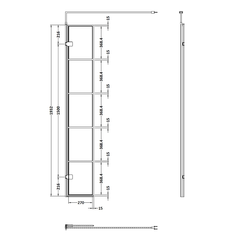 Vellamo City 8mm Easy Clean Matt Black Framed Walk In Panel & Fixed Return Panel - 1100mm 9 Vellamo City 8mm Easy Clean Matt Black Framed Walk In Panel & Fixed Return Panel - 1100mm - Image 7
