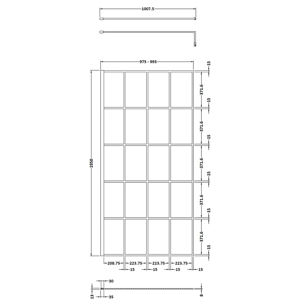 Vellamo City 8mm Easy Clean Matt Black Framed Walk In Panel & Fixed Return Panel - 1100mm 15 Vellamo City 8mm Easy Clean Matt Black Framed Walk In Panel & Fixed Return Panel - 1100mm - Image 13