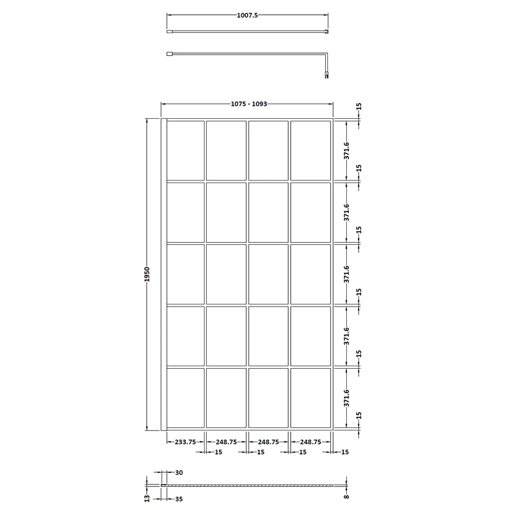 Vellamo City 8mm Easy Clean Matt Black Framed Walk In 2 Panel Pack - 800mm & 1100mm 12 Vellamo City 8mm Easy Clean Matt Black Framed Walk In 2 Panel Pack - 800mm & 1100mm - Image 10