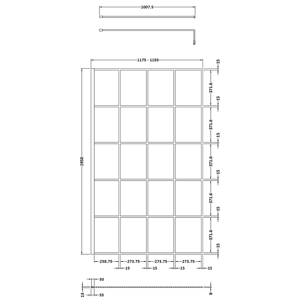 Vellamo City 8mm Easy Clean Matt Black Framed Walk In 2 Panel Pack - 800mm & 1100mm 13 Vellamo City 8mm Easy Clean Matt Black Framed Walk In 2 Panel Pack - 800mm & 1100mm - Image 11