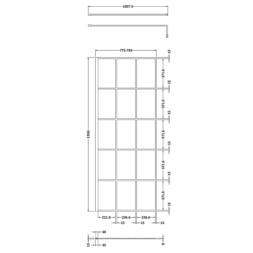 Vellamo City 8mm Easy Clean Matt Black Framed Walk In Panel & Fixed Return Panel - 1100mm 13 Vellamo City 8mm Easy Clean Matt Black Framed Walk In Panel & Fixed Return Panel - 1100mm - Image 11