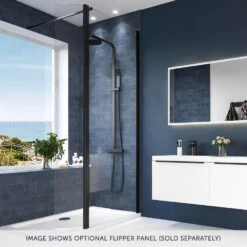 Harbour Status Matt Black 8mm Walk In Front/Side Panel - 800mm 8 Harbour Status Matt Black 8mm Walk In Front/Side Panel - 800mm -Vado Sale Store harbour status matt black panel and flipper banner