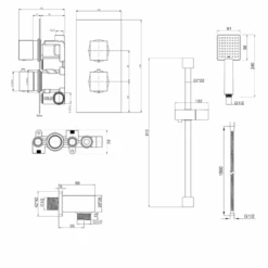 Harbour Status Concealed Thermostatic Valve & Slide Rail Kit 7 Harbour Status Concealed Thermostatic Valve & Slide Rail Kit -Vado Sale Store harbour status matt black raiser an valve tech v2