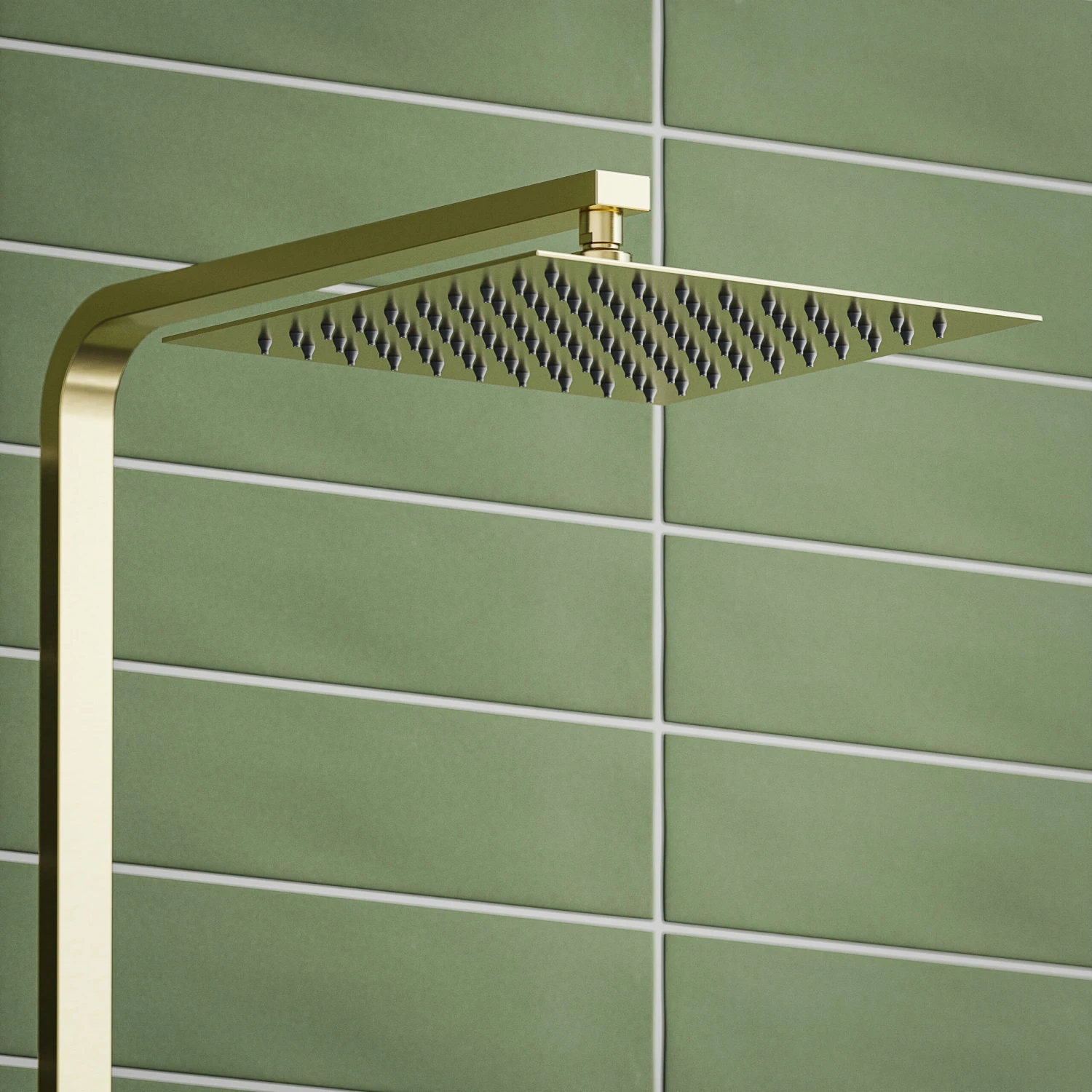 Harbour Status Brushed Brass Square Thermostatic Rigid Riser Shower Kit 5 Harbour Status Brushed Brass Square Thermostatic Rigid Riser Shower Kit - Image 3