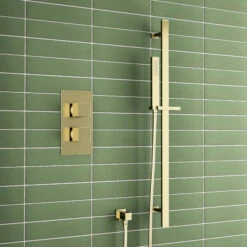 Harbour Status Brushed Brass Concealed Shower Valve & Slide Rail Shower Kit
