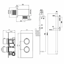 Harbour Status Brushed Brass Concealed Shower Valve & Slide Rail Shower Kit -Vado Sale Store harbour status shower valve and slide rail kit brushed brass pack tech