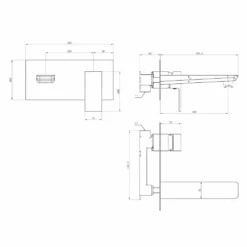 Harbour Status Matt Black Wall Mounted Basin Mixer Tap 7 Harbour Status Matt Black Wall Mounted Basin Mixer Tap -Vado Sale Store harbour status wall basin mixer profile tech