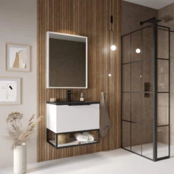 Harbour Virtue Mirror With Matt Grey Frame - 800 X 600mm 30 Harbour Virtue Mirror With Matt Grey Frame - 800 X 600mm -Vado Sale Store harbour virtue ambience white mirror lifestyle2