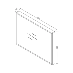 Harbour Virtue Mirror With Matt Grey Frame - 800 X 600mm 31 Harbour Virtue Mirror With Matt Grey Frame - 800 X 600mm -Vado Sale Store harbour virtue mirror 800x600mm technical drawing