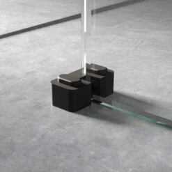 Harbour Contour Wetroom Screen Matt Black Support Foot
