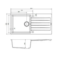 Reginox Harlem 1 Bowl White Granite Composite Kitchen Sink & Waste Kit - 1000 X 500mm 37 Reginox Harlem 1 Bowl White Granite Composite Kitchen Sink & Waste Kit - 1000 X 500mm -Vado Sale Store harlem 1 bowl tech 3
