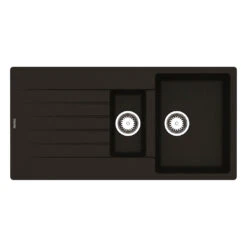 Reginox Harlem 1.5 Bowl White Granite Composite Kitchen Sink & Waste Kit - 1000 X 500mm -Vado Sale Store harlem 1 half black granite sink