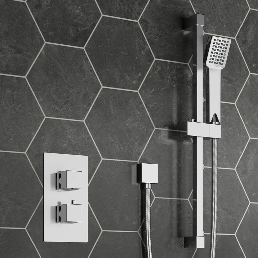 Harley Concealed Thermostatic Shower Valve & Slide Rail Kit 3 Harley Concealed Thermostatic Shower Valve & Slide Rail Kit