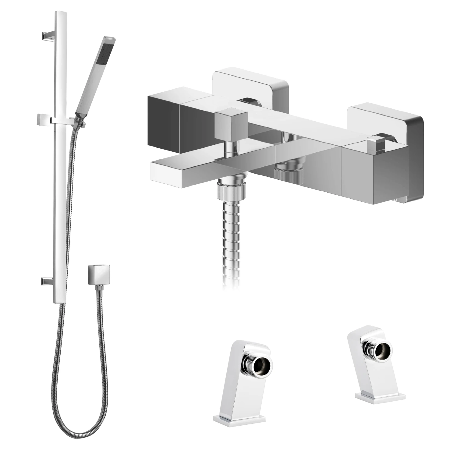 Harrison Deck Mounted Thermostatic Bath Shower Mixer & Slide Rail Kit 3 Harrison Deck Mounted Thermostatic Bath Shower Mixer & Slide Rail Kit