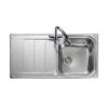 Rangemaster Houston 1 Bowl Stainless Steel Sink & Waste With Reversible Drainer - 985 X 508mm -Vado Sale Store hs9851 main