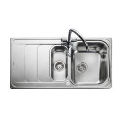 Rangemaster Houston 1.5 Bowl Stainless Steel Sink & Waste With Reversible Drainer - 985 X 508mm