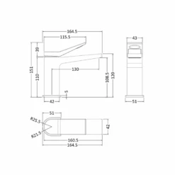 Hudson Reed Soar Square Basin Mixer Tap & Waste -Vado Sale Store hudson reed soar square basin tap soa305 tech