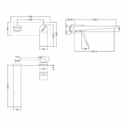 Hudson Reed Soar Square Wall Mounted Basin Mixer Tap -Vado Sale Store hudson reed soar square wall basin tap soa328 tech