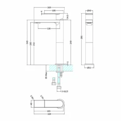 Hudson Reed Sottile Round Tall Basin Mixer Tap & Waste -Vado Sale Store hudson reed sottile tall basin tap sot370 tech