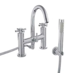 Hudson Reed Tec Crosshead Deck Mounted Bath Shower Mixer With Handser Kit