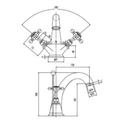 Hudson Reed Topaz Crosshead Mono Basin Mixer With Pop-Up Waste -Vado Sale Store hudsonreed bc305 tech