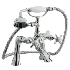 Nuie Beaumont Deck Mounted Bath Mixer Tap With Shower Kit