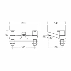 Ideal Standard Calista Deck Mounted Bath Filler 13 Ideal Standard Calista Deck Mounted Bath Filler -Vado Sale Store ideal standard calista 2 hole filler blk drawing