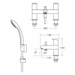 Ideal Standard Ceraflex Bath Shower Mixer Tap & Shower Kit 13 Ideal Standard Ceraflex Bath Shower Mixer Tap & Shower Kit -Vado Sale Store ideal standard ceraflex bath shower mixer tap shower kit tech