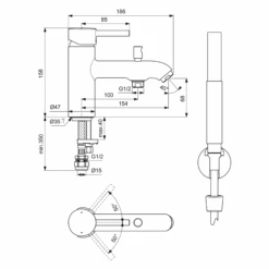 Ideal Standard Ceraline Mono Deck Mounted Bath Mixer & Shower Handset 13 Ideal Standard Ceraline Mono Deck Mounted Bath Mixer & Shower Handset -Vado Sale Store ideal standard ceraline 1 hole mixer drawing