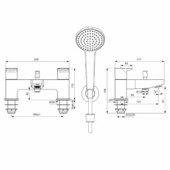 Ideal Standard Ceraplan Silk Black Bath Shower Mixer & Shower Kit 11 Ideal Standard Ceraplan Silk Black Bath Shower Mixer & Shower Kit -Vado Sale Store ideal standard ceraplan silk black bath shower mixer kit tech