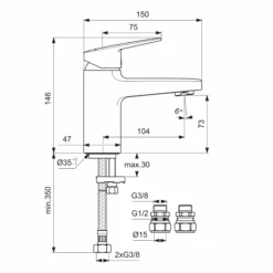 Ideal Standard Ceraplan Silk Black Mono Basin Mixer Tap 11 Ideal Standard Ceraplan Silk Black Mono Basin Mixer Tap -Vado Sale Store ideal standard ceraplan silk black mono basin mixer tap tech