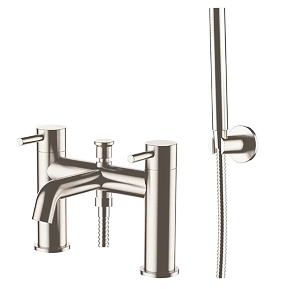 Inox Deck Mounted Stainless Steel Bath Shower Mixer With Handset Kit 3 Inox Deck Mounted Stainless Steel Bath Shower Mixer With Handset Kit