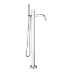 Inox Brushed Stainless Steel Floor Mounted Bath Shower Mixer With Kit