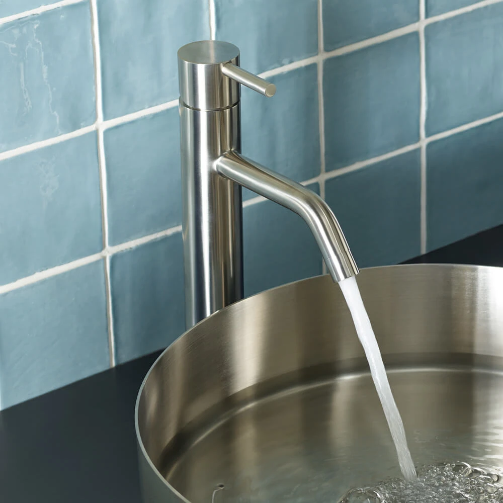 Inox Brushed Stainless Steel Tall Single Lever Basin Mixer 3 Inox Brushed Stainless Steel Tall Single Lever Basin Mixer