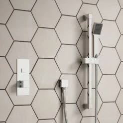 Jordan Concealed Thermostatic Push Button Shower Valve & Slide Rail Kit