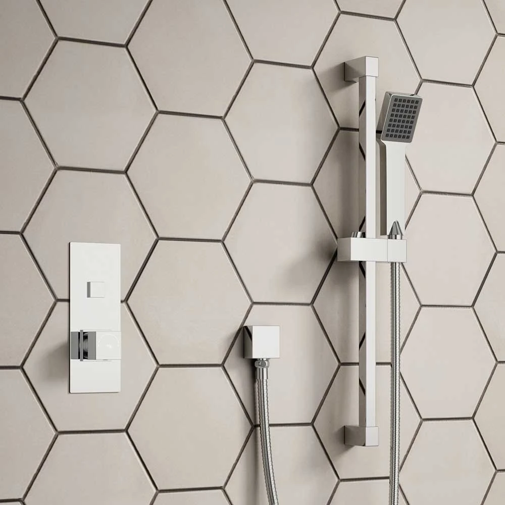 Jordan Concealed Thermostatic Push Button Shower Valve & Slide Rail Kit 3 Jordan Concealed Thermostatic Push Button Shower Valve & Slide Rail Kit