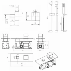Jordan Concealed Thermostatic Push Button Shower Valve & Slide Rail Kit 7 Jordan Concealed Thermostatic Push Button Shower Valve & Slide Rail Kit -Vado Sale Store jordan concealed thermostatic valve rail kit tech