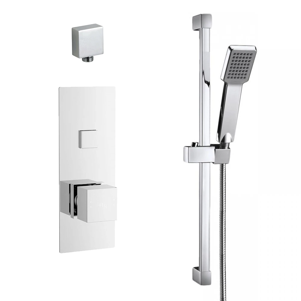 Jordan Concealed Thermostatic Push Button Shower Valve & Slide Rail Kit 4 Jordan Concealed Thermostatic Push Button Shower Valve & Slide Rail Kit - Image 2