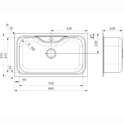 Reginox Jumbo Large Single Bowl Stainless Steel Inset Kitchen Sink & Waste - 860 X 510mm -Vado Sale Store jumbo tech
