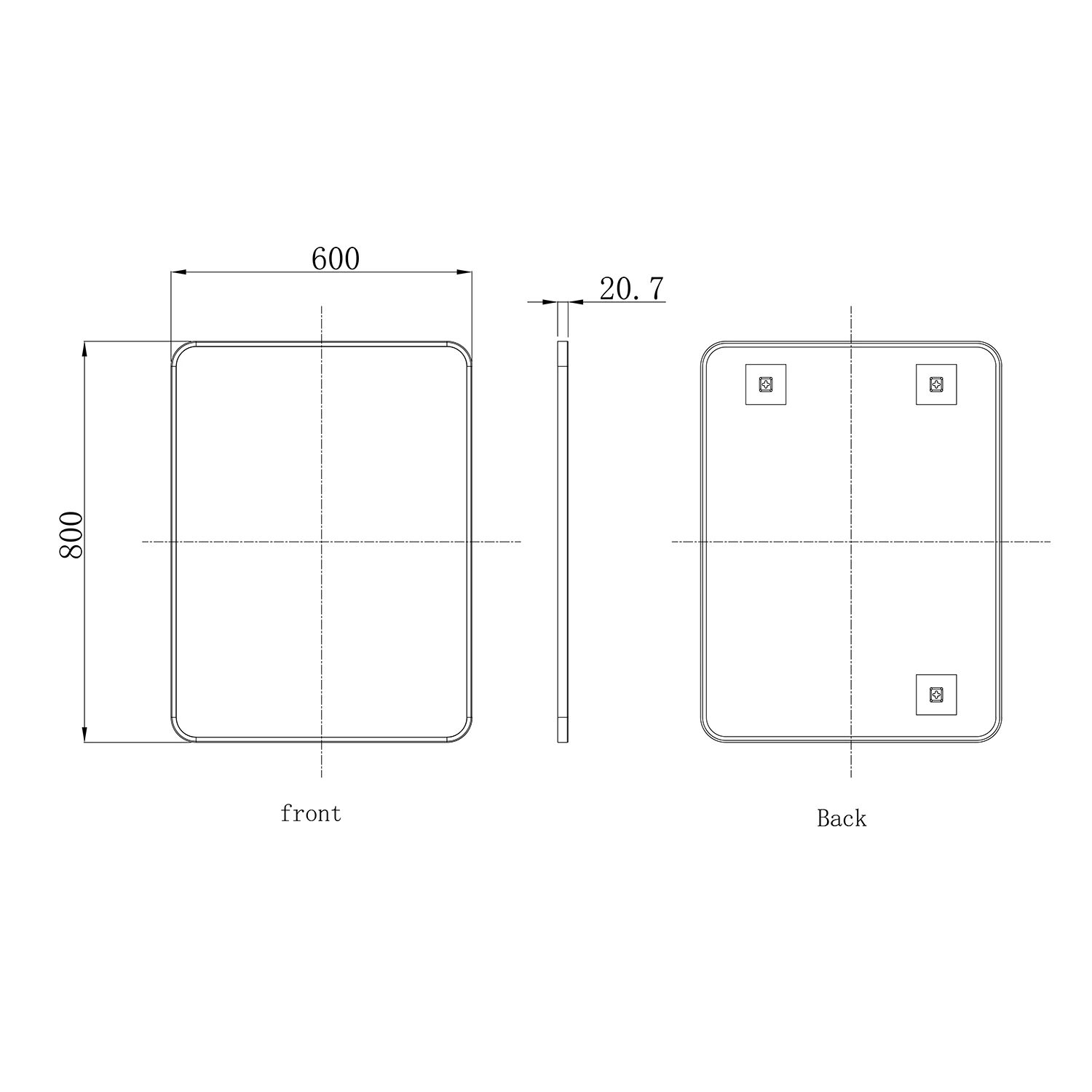 HIX Rectangular Matt Black Framed Bathroom Mirror - 600 X 800mm 9 HIX Rectangular Matt Black Framed Bathroom Mirror - 600 X 800mm - Image 7
