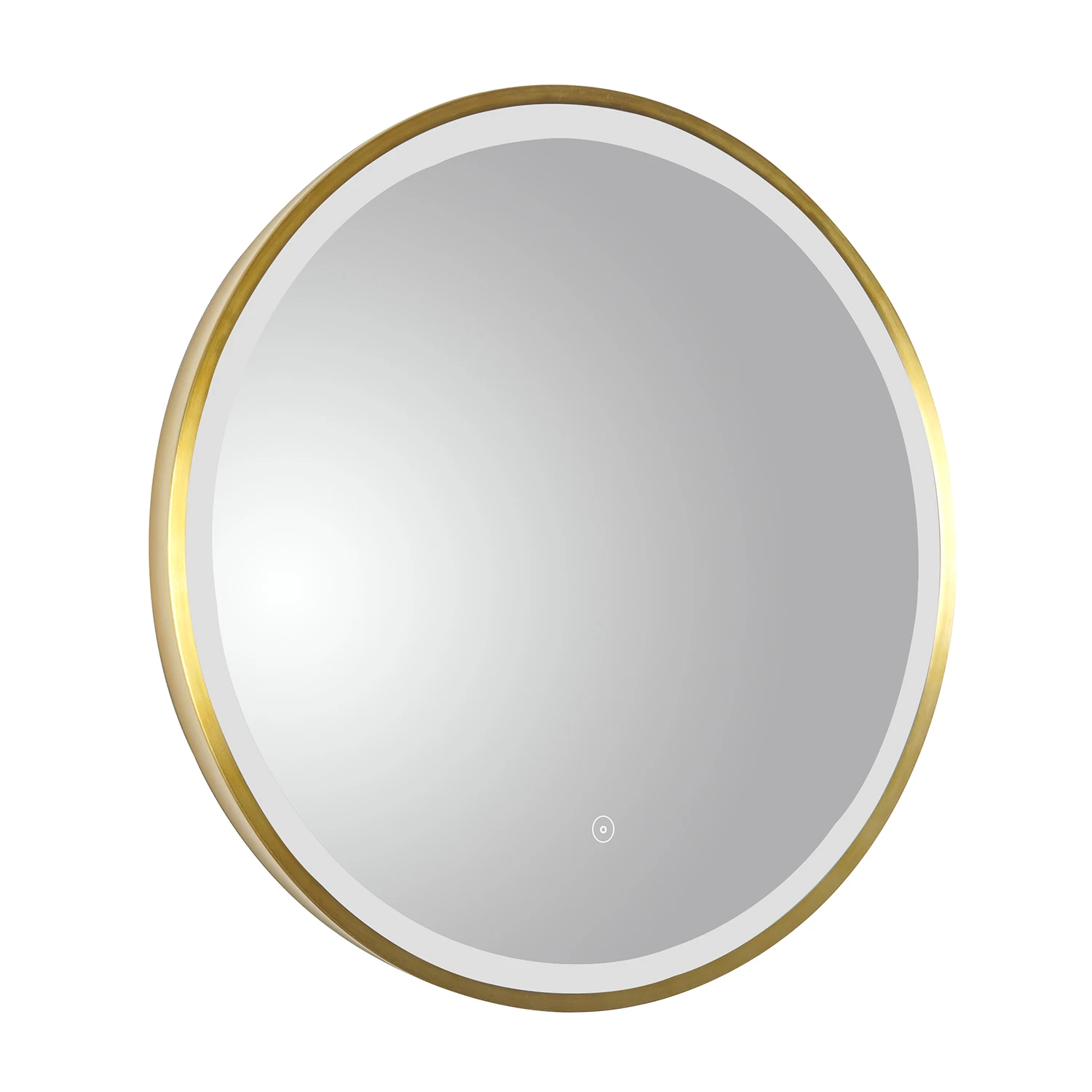 VOS LED Illuminated Round Brushed Brass Framed Mirror With Demister Pad & Colour Change Lights - 600mm 5 VOS LED Illuminated Round Brushed Brass Framed Mirror With Demister Pad & Colour Change Lights - 600mm - Image 3
