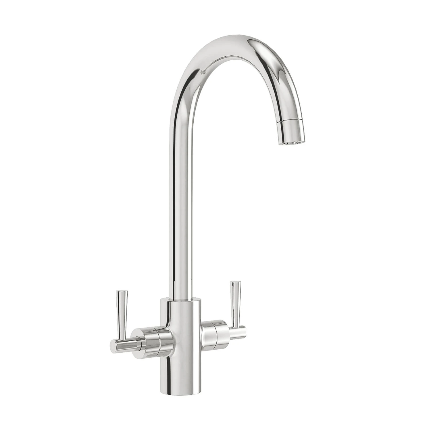 Vellamo Sidra Twin Lever Mono Kitchen Mixer - Polished Chrome 4 Vellamo Sidra Twin Lever Mono Kitchen Mixer - Polished Chrome - Image 2
