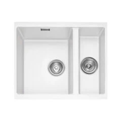 Caple Leesti 1.5 Bowl Desert Sand Undermount Granite Composite Kitchen Sink & Waste Kit - 555 X 460mm