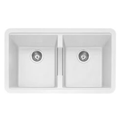 Caple Leesti 2 Bowl Desert Sand Undermount Granite Composite Kitchen Sink & Waste Kit - 824 X 481mm