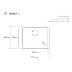 Caple Leesti 1 Bowl Pebble Grey Inset Or Undermount Granite Composite Kitchen Sink & Waste Kit - 533 X 457mm -Vado Sale Store lee600 tech