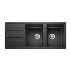 Blanco Legra 8 S 2 Bowl Anthracite Silgranit Composite Kitchen Sink & Waste With Reversible Drainer - 1160 X 500mm -Vado Sale Store legra 8 s anthracite product shot cropped