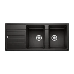 Blanco Legra 8 S 2 Bowl Anthracite Silgranit Composite Kitchen Sink & Waste With Reversible Drainer - 1160 X 500mm