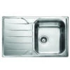 Leisure Albion 1 Bowl Stainless Steel Kitchen Sink With Reversible Drainer - 800 X 508mm