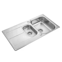 Leisure Aria 1.5 Bowl Satin Stainless Steel Kitchen Sink With Reversible Drainer - 950 X 508mm 13 Leisure Aria 1.5 Bowl Satin Stainless Steel Kitchen Sink With Reversible Drainer - 950 X 508mm -Vado Sale Store leisure aria 1 5 bowl ss 950 508 cutout 2